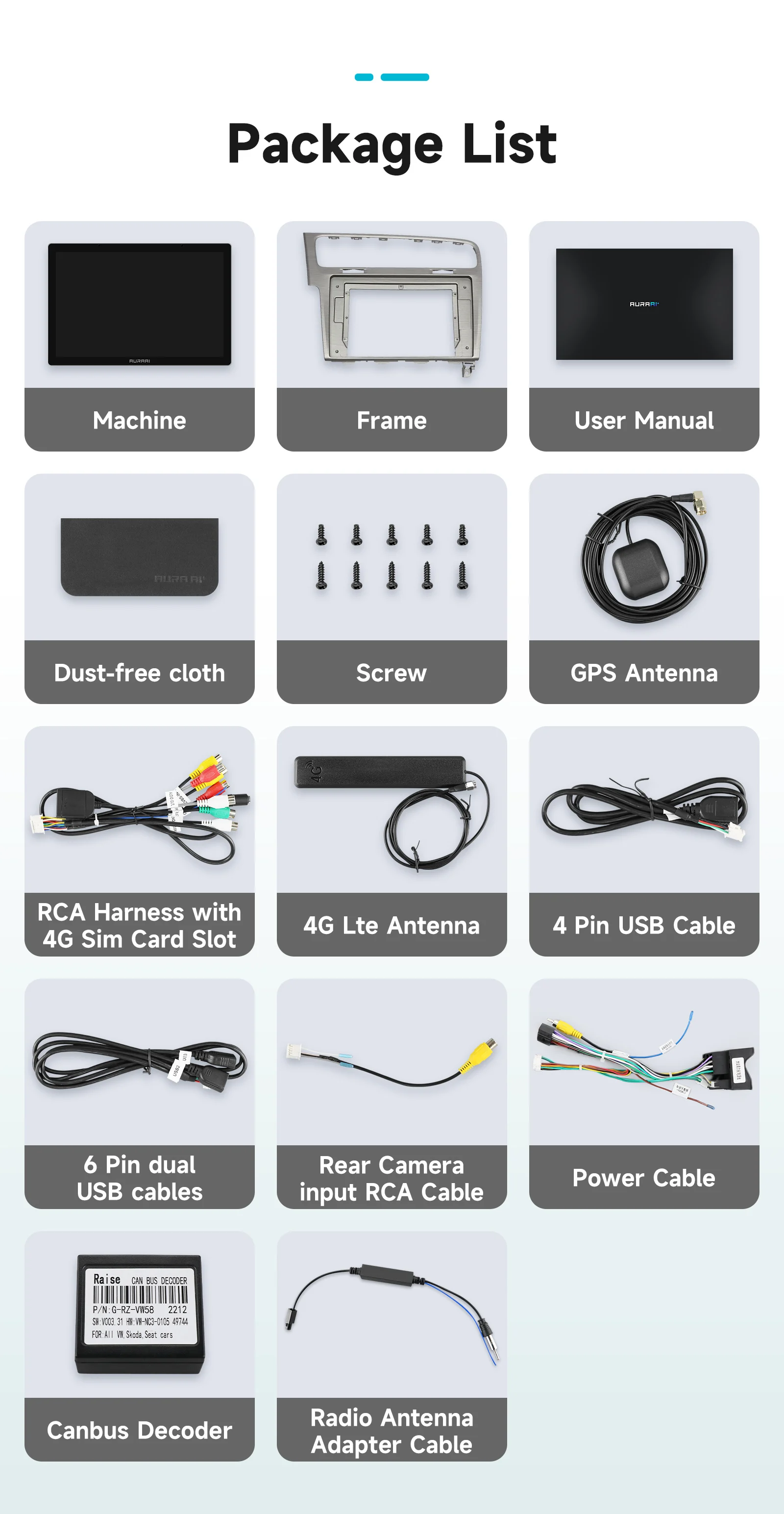 AURAAI 2K Bildschirm AI Auto Elektronisches Gerät für Volkswagen Golf 7 2013–2017 Navigation Carplay Autoradio Intelligente Systeme 4G – Detail 36