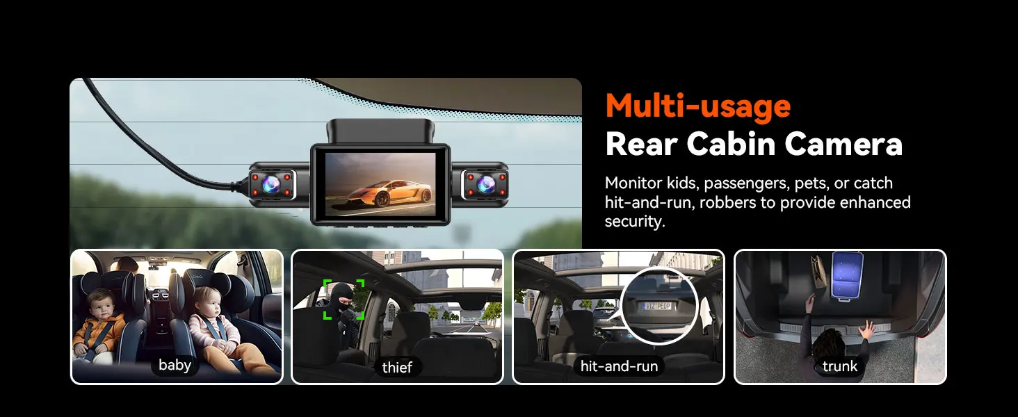 4CH WiFi Dash Cam – 360° Full HD Coverage with Night Vision & GPS