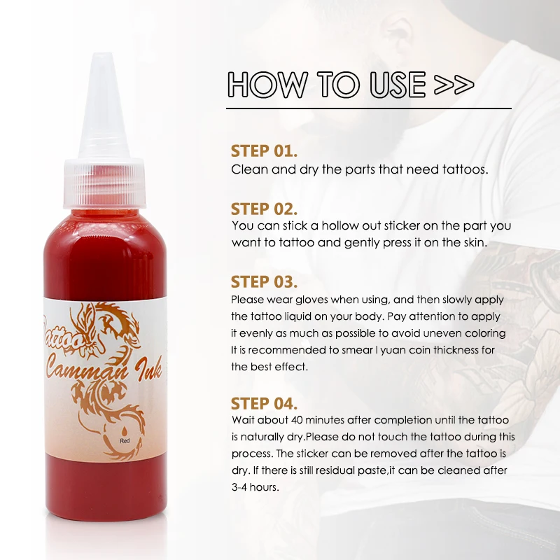 8 Colors Airbrush Paint for Temporary Tattoo 100ml Waterproof Body Art Semi-permanent Makeup Tint Beauty Tattoo Supplies