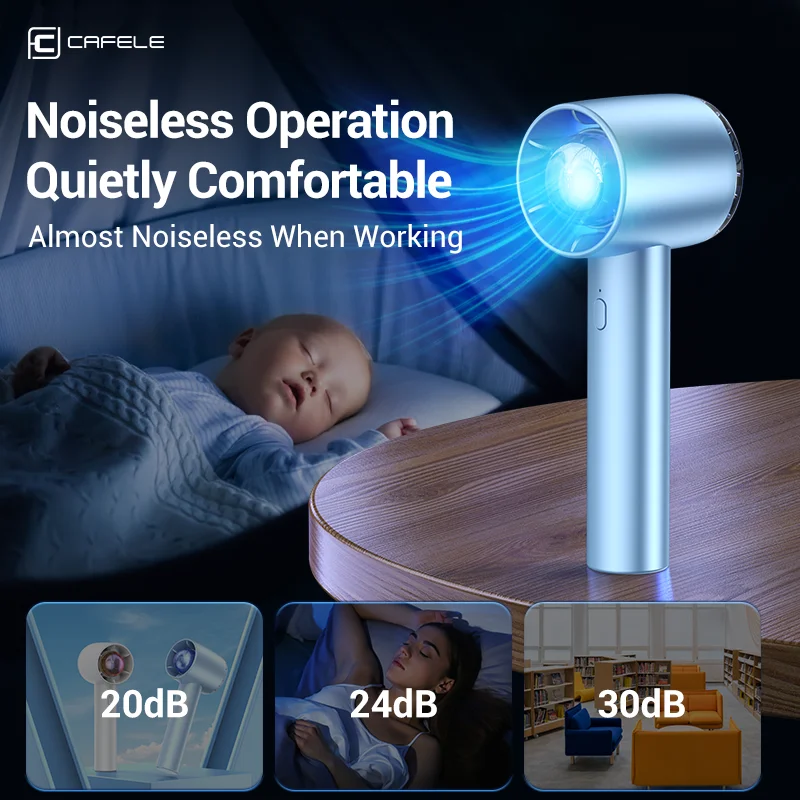 CAFELE Portable USB Fan Noiseless Hand Fans For Home Mini Cooler Summer Gadgets 1200/1500/2200 mAh Outdoor Equipment 3 Gears