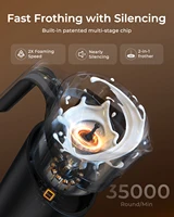 Mousseur à lait et cuiseur vapeur, mousseur électrique 8 en 1 pour café, cuiseur à lait amovible de grande capacité de 400 ml, lavable au lave-vaisselle 2