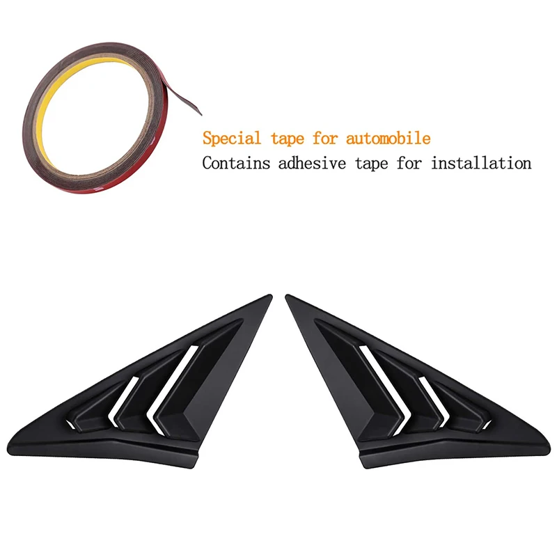 Rear Side Window Louvers Air Vent Scoop Shades Cover Blinds for Honda Civic Hatchback Type R 10th Gen (Not for Sedan)