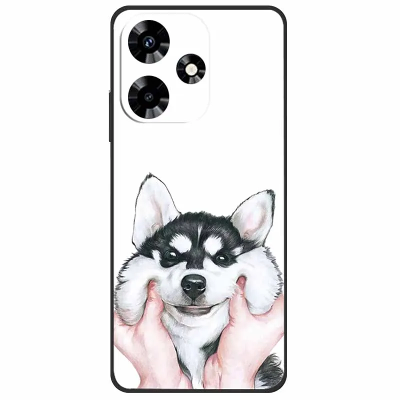 Silicone Wolf Lion TPU Soft Phone Case - Black