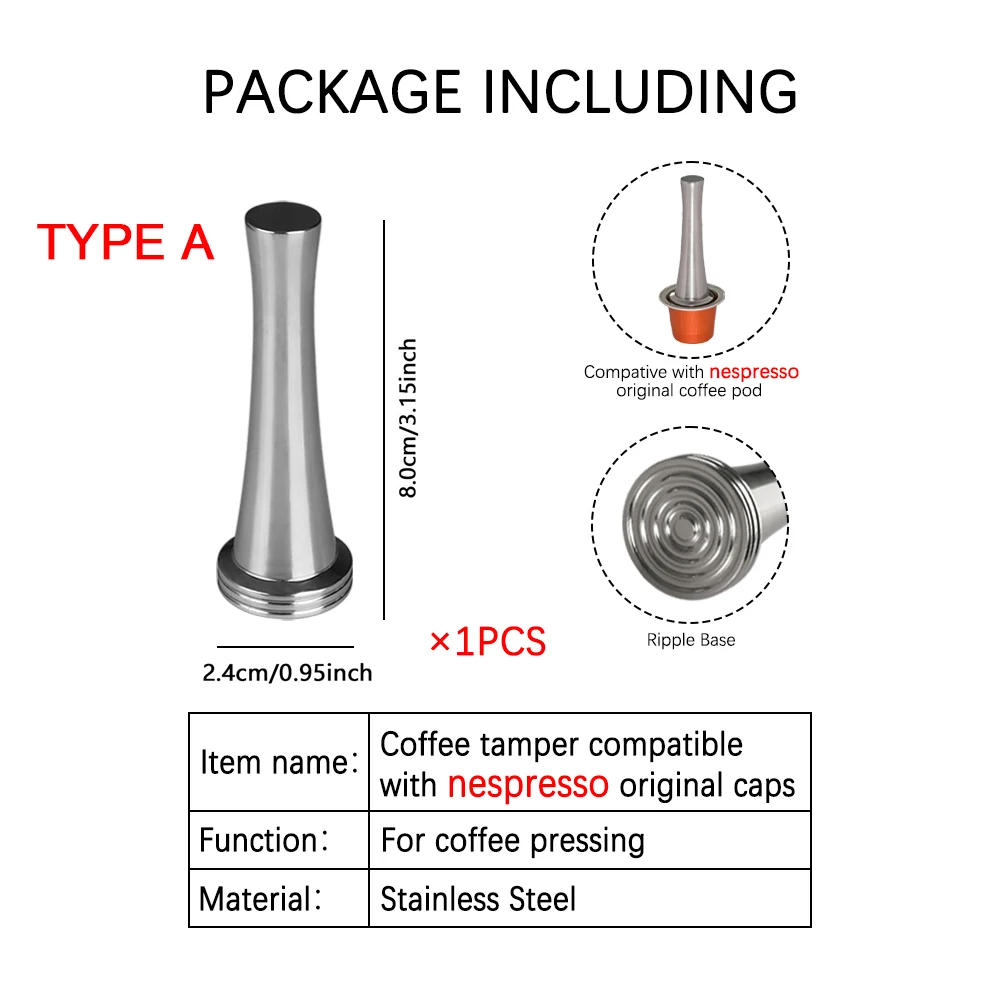Stainless Steel Coffee Tamper Tool - Coffee Pressing Powder Hammer