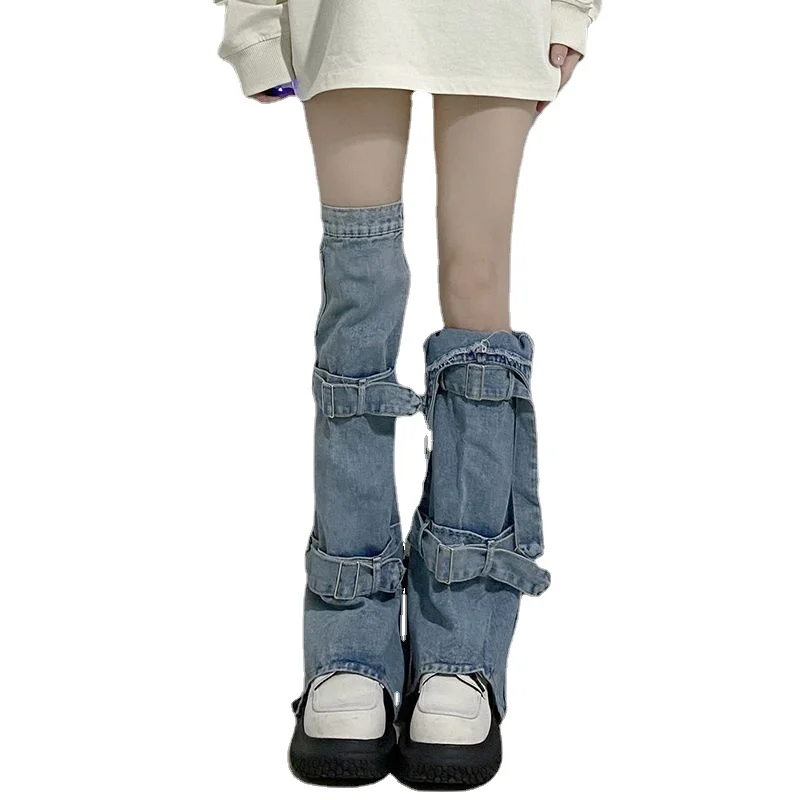 Y2K Cowboy Leg Cover Spicy Girl Women's Over Knee Subculture High Knee Protection, Sun Protection Sock Cover