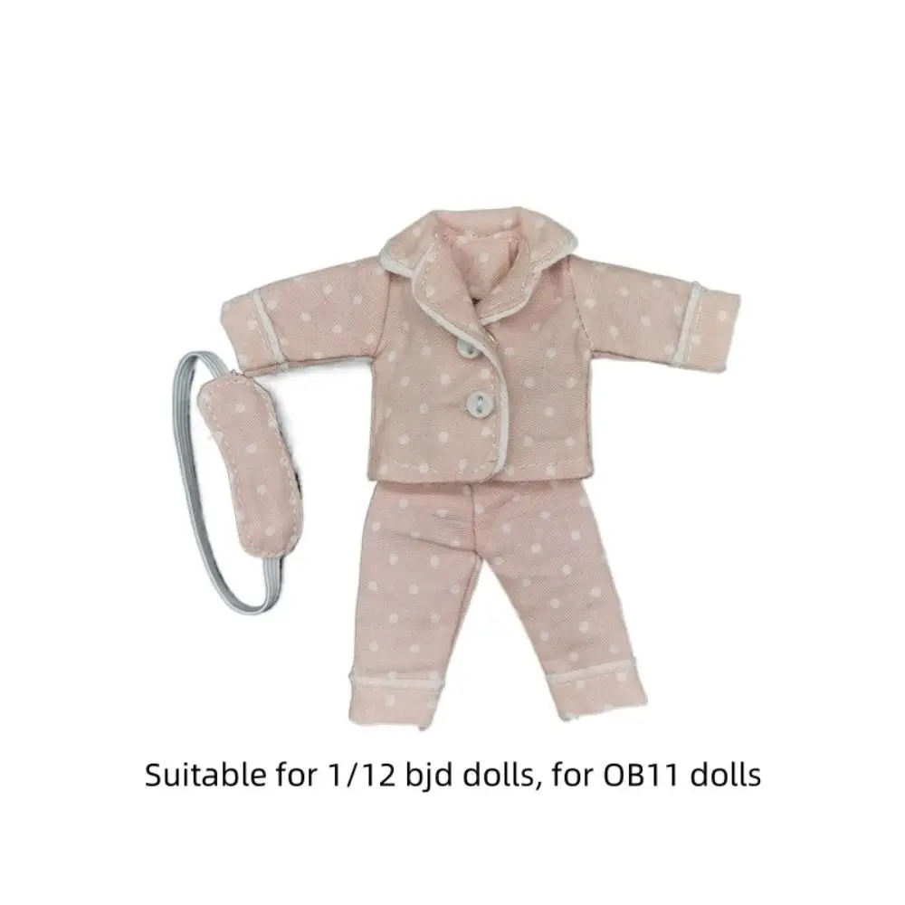 Playing House Shirt Pants Doll Pajamas Dress Up Changing Ob11 Sleep Clothes Eye Mask 6 Colors Obitsu 11 Clothes Girl Gift