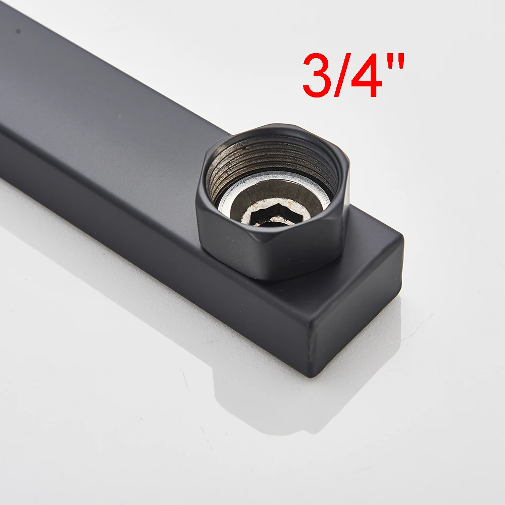 Shower Pipe Extension Square For Shower Faucet Chrome/Matte Black 40-90cm Tube-Bar