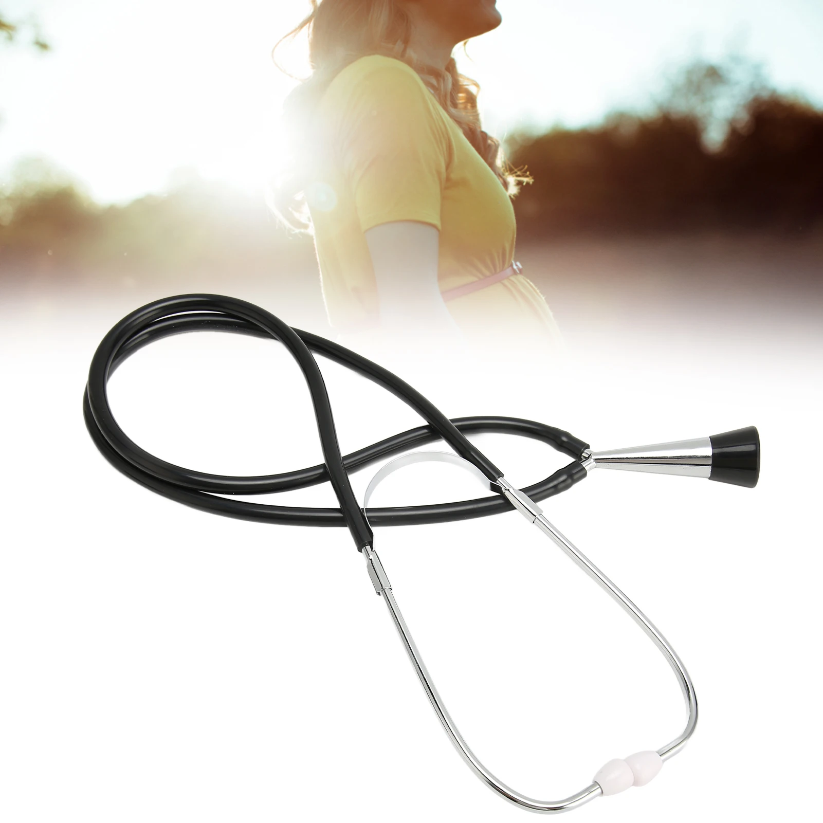 Fetal Stethoscope Monitoring Aluminum Alloy Soft Fetal Heart Stethoscope Black for Pregnant 3