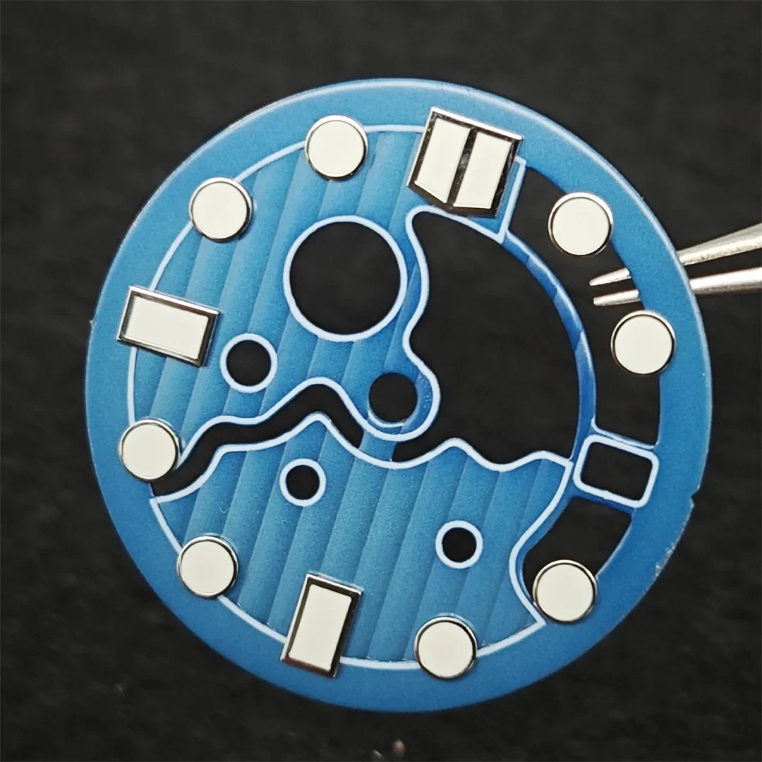 28.5mm Watch Dial Hollow Watch Faces Green Luminous Dial Accessories for NH35 NH36 Movement