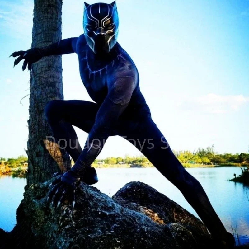 

1/1 Marvel Black Panther Figure Wearable Helmet Touch Eye Lamp Kb20095 Luminous Base Cosplay Mask Ornament Wakanda Cool Gift