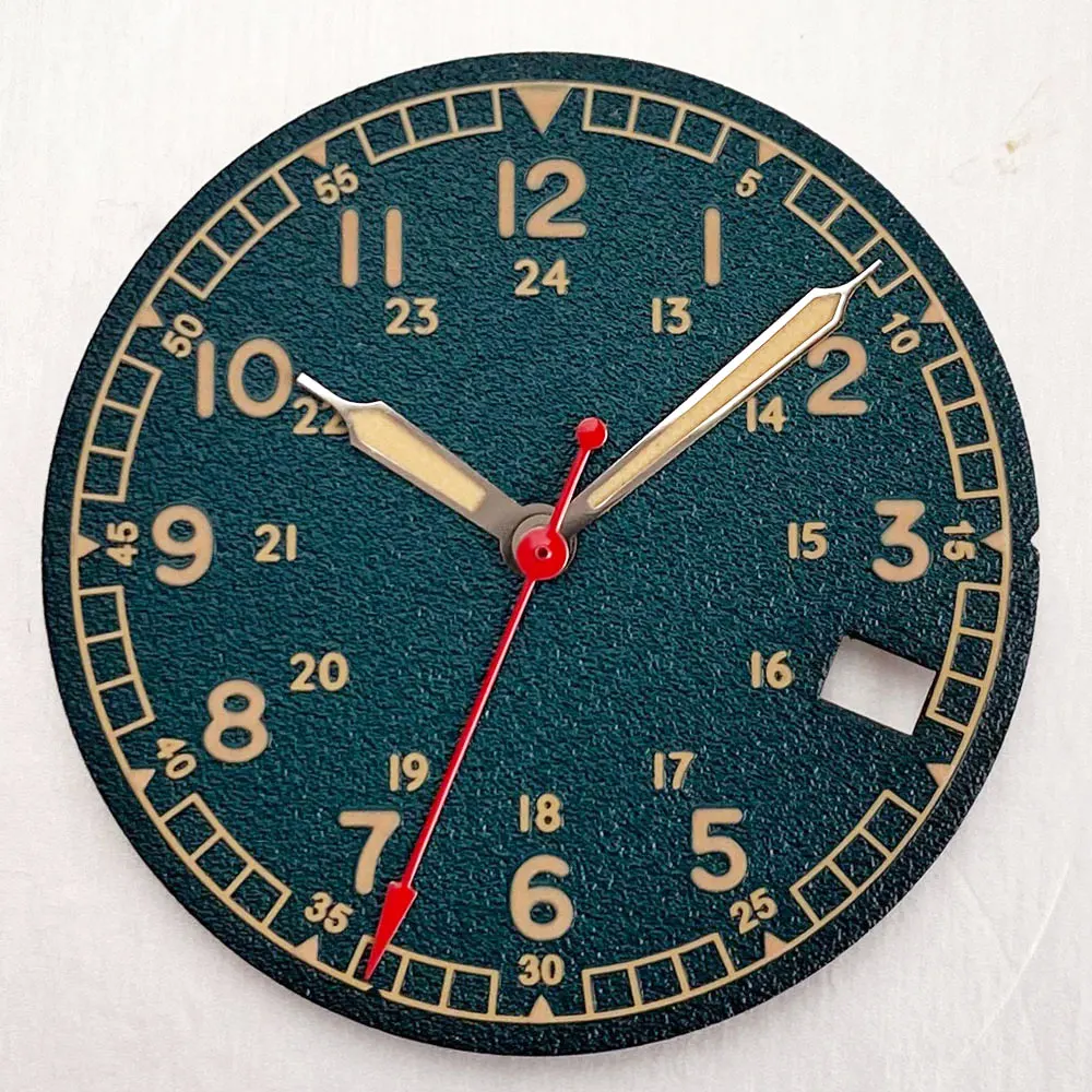 Textured Watch Dial in Black, White, and Peacock Blue - 29mm, No Logo, DIY Accessory Replacement
