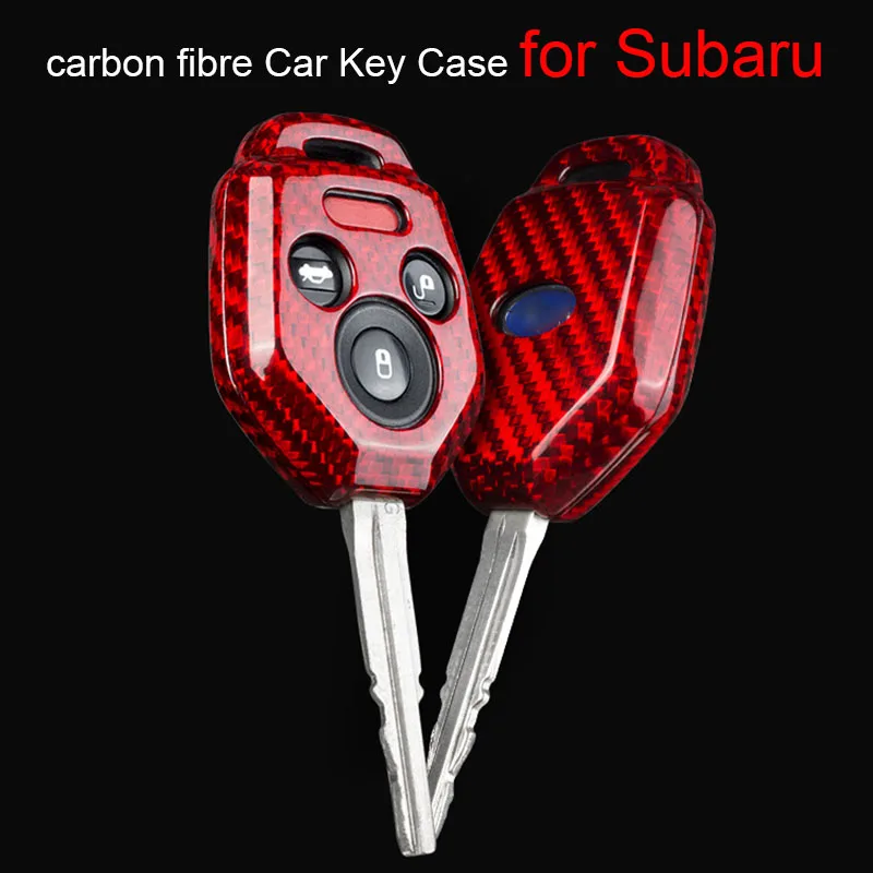

Carbon Fibre Car Key Case Cover for Subaru Tribeca Forester WRX XV Outback Legacy Impreza Crosstrek Liberty B9 Baja 4 Buttons