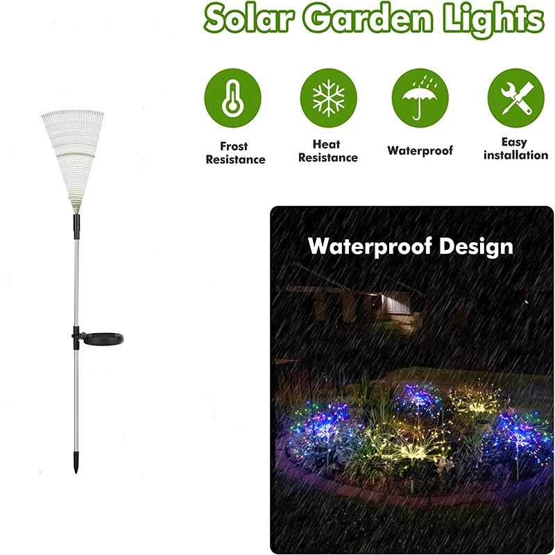 Solar Firework Light Outdoor Waterproof Solar Garden Flower Lights With 8 Modes Flash String Fairy light For Outdoor Lighting solar lights solar fireworks lights led fairy lights garden lighting