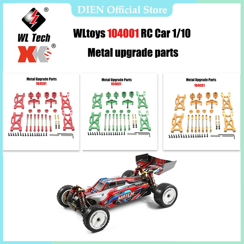 

WLtoys 104001 RC Car 1/10 Upgraded Metal Spare Parts Set Swing Arm Steering Cup C Type Seat Tie Rod Assembly