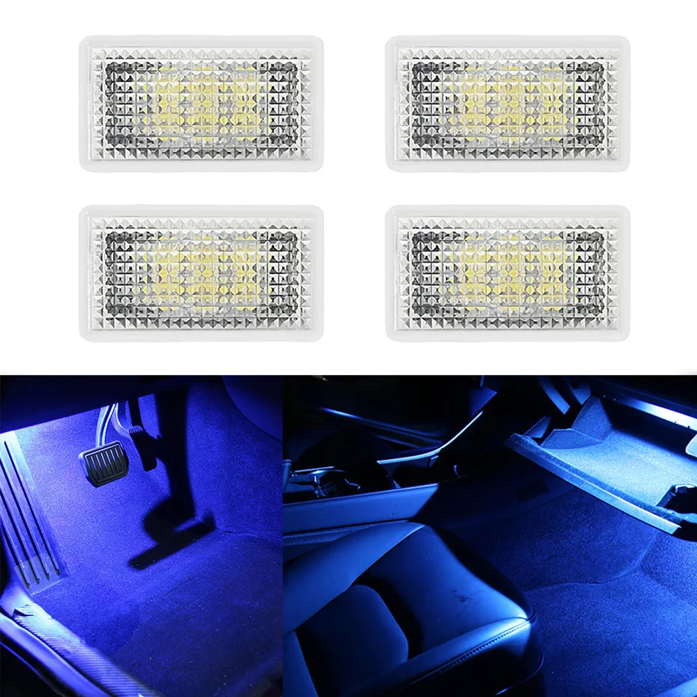 2pcs Led Door Light Trunk Footwell Interior Ultra Bright Car Indoor Illumination Atmosphere