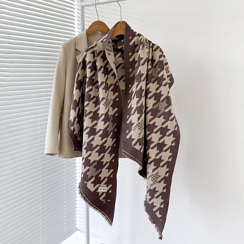 2025 Women's Luxury Brand Cashmere Winter Shawl - Vintage Allover Pattern Printed with Tassels, Pashmina Wrap & Bandana