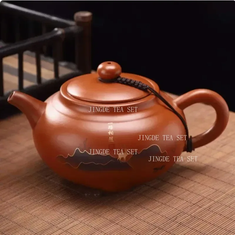 1PC 430ml authentic Yixing purple clay teapot Handmade Beauty teapot Custom filter tea infuser Chinese tea ceremony accessories