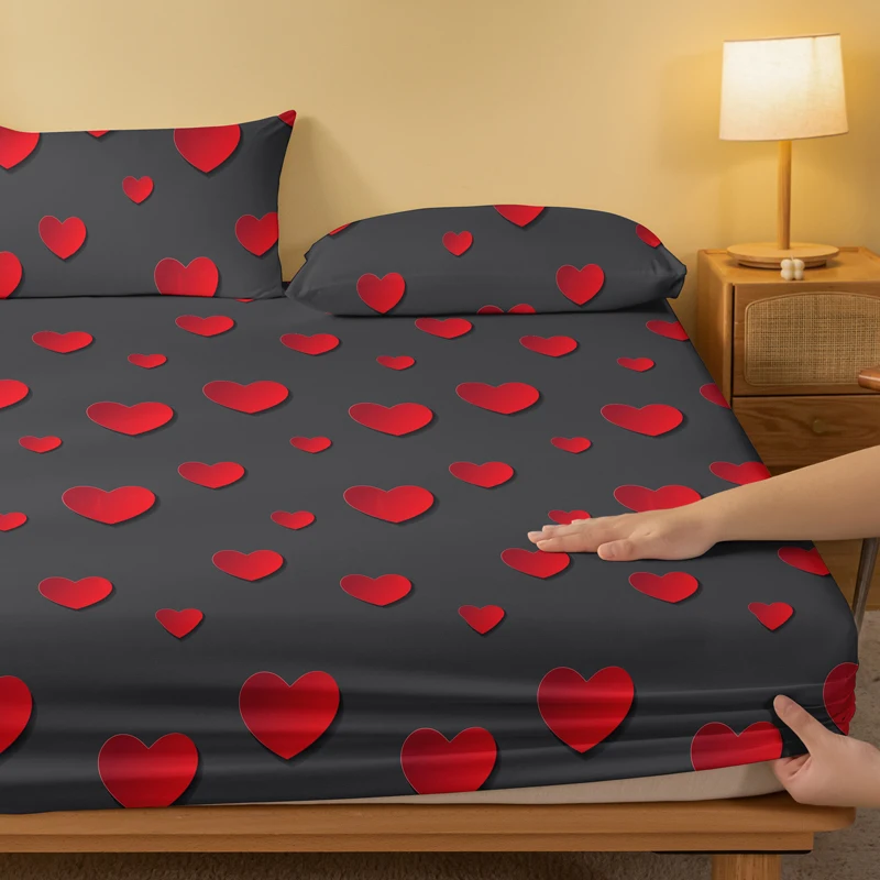 Description Picture 5 of item1 Piece of Love Surging Gray Patterned Matte Bedsheet, Bedroom Printed Bedspread, Bedding (Excluding Pillowcases)