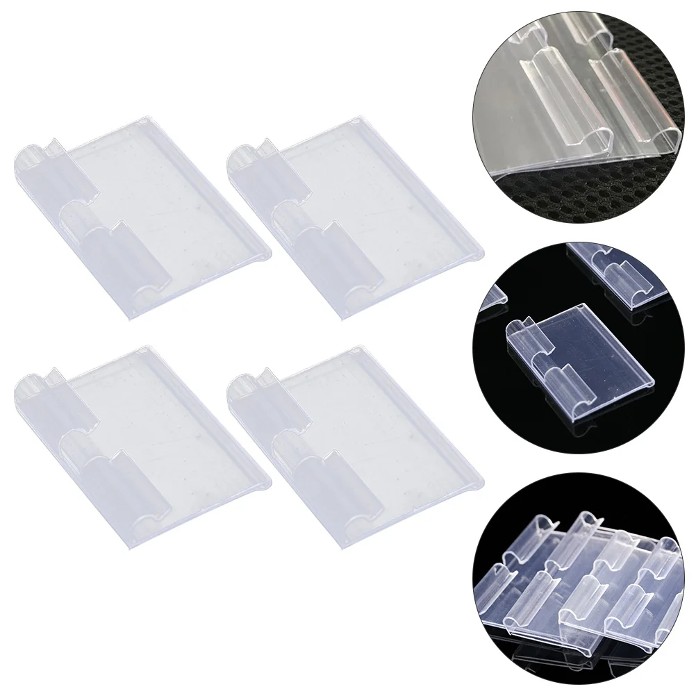 50 Pcs Label Business Card Stand Convenient Tags Useful Sign Holders Mini Shelf Price Stands Plastic Goods Labels 50 pcs label merchandise tags price holder electric wire useful sign holders plastic display stand