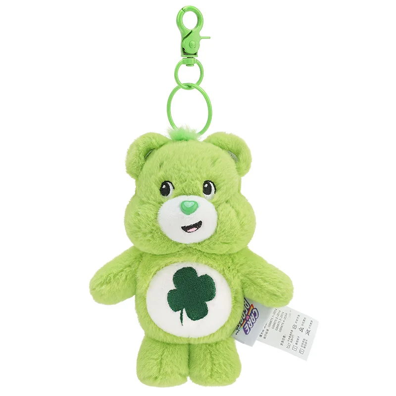 15cm Kawaii Carebears Anime Hobby Rainbown Bear Plush Pendant with sound Keychain Bag Pendant Dolls Christmas Birthday Gifts images - 6