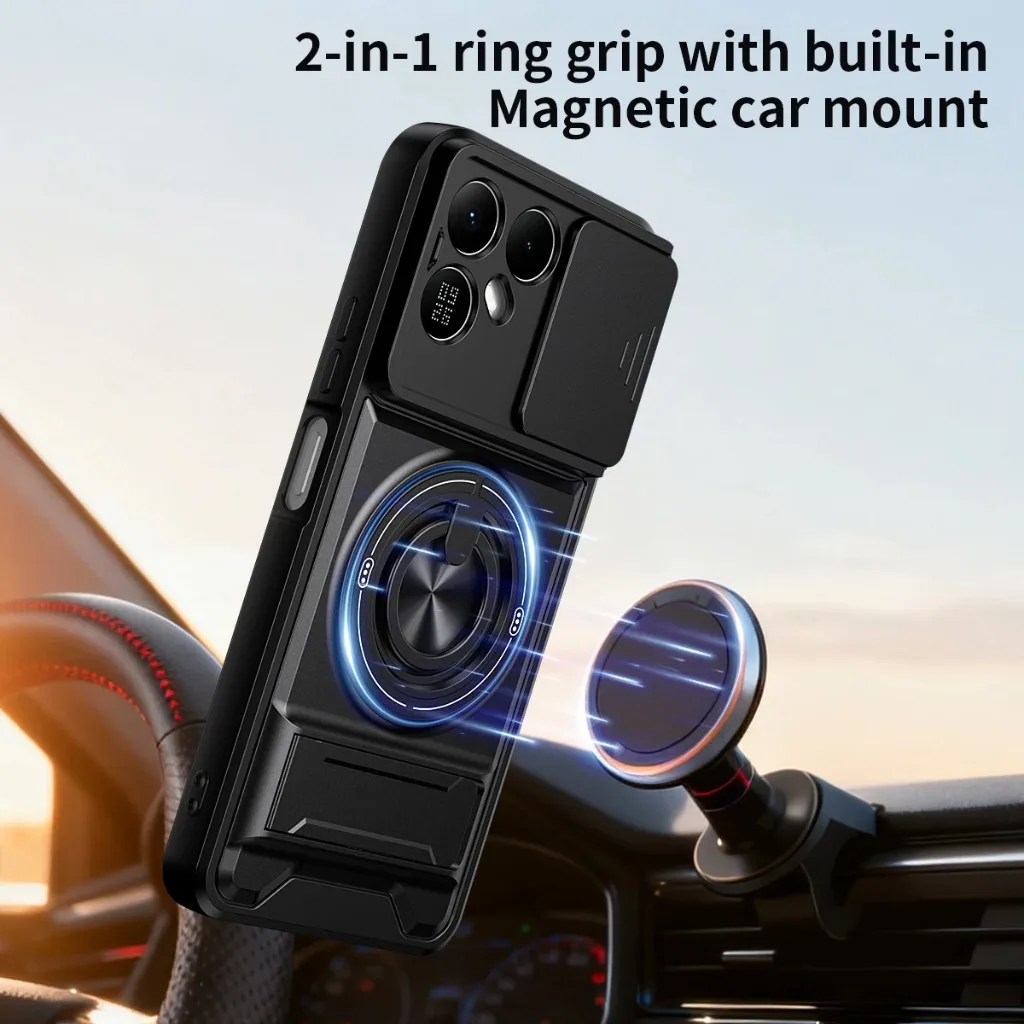 Slim Magnetic Ring Holder Case with Curve Design