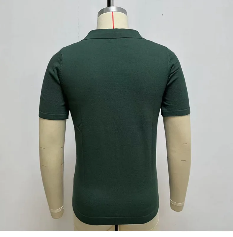 Hot Sale Men's Summer Clothes Luxury Style Slim Green Stripe Polo Shirts Male Knitted Short Sleeve Polo T shirts Men Golf Shirts 16 Sbb5418b48e2048fa9e8cbaf4662ee8c5D