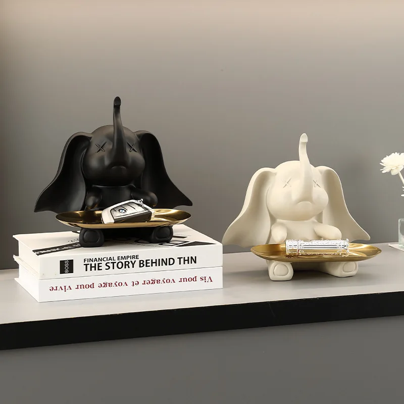 

Креативная вешалка для хранения слоновых ключей, декоративные украшения из смолы для гостиной, мультяшный лоток для хранения, подарки на новоселье