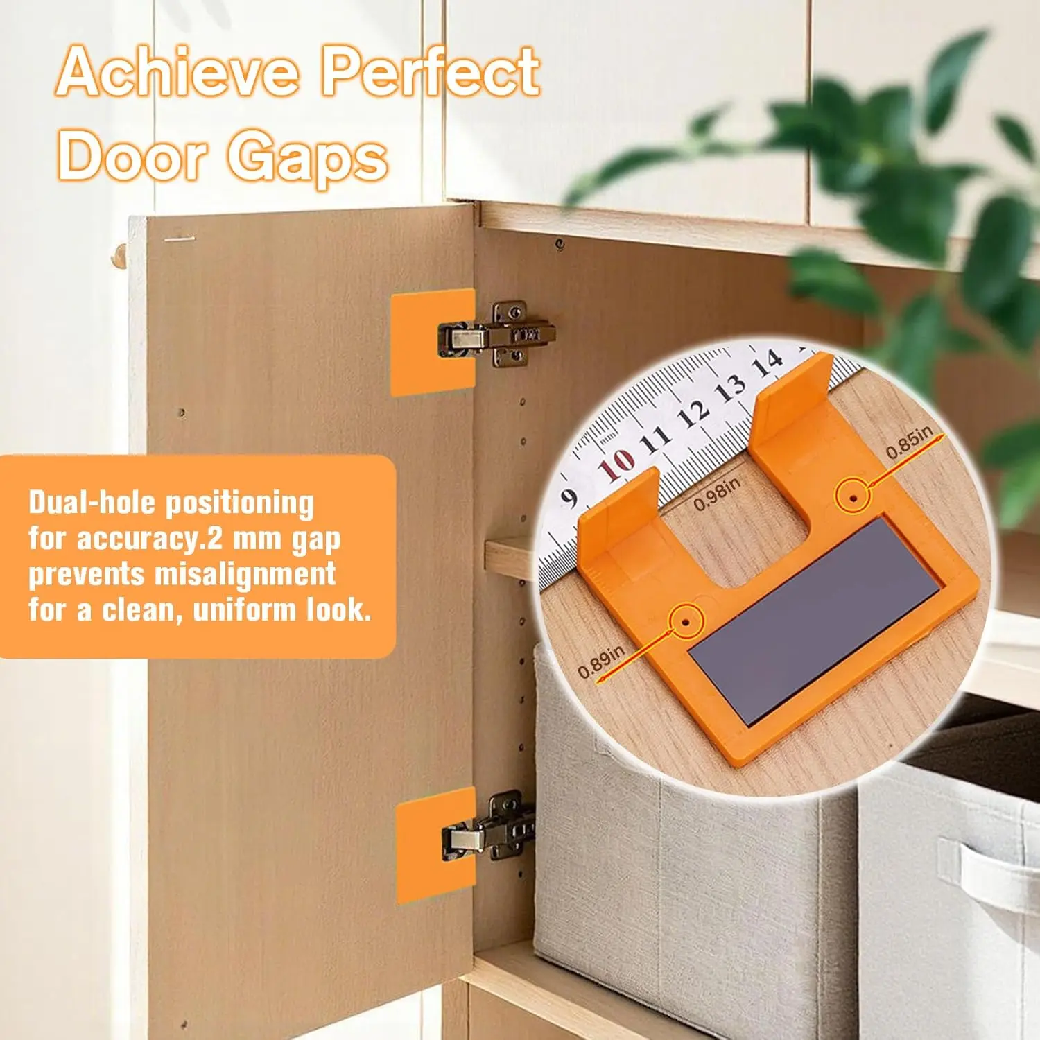 Magnetic Woodworking Quick Installation Aid for Cabinet Door Hinge Alignment