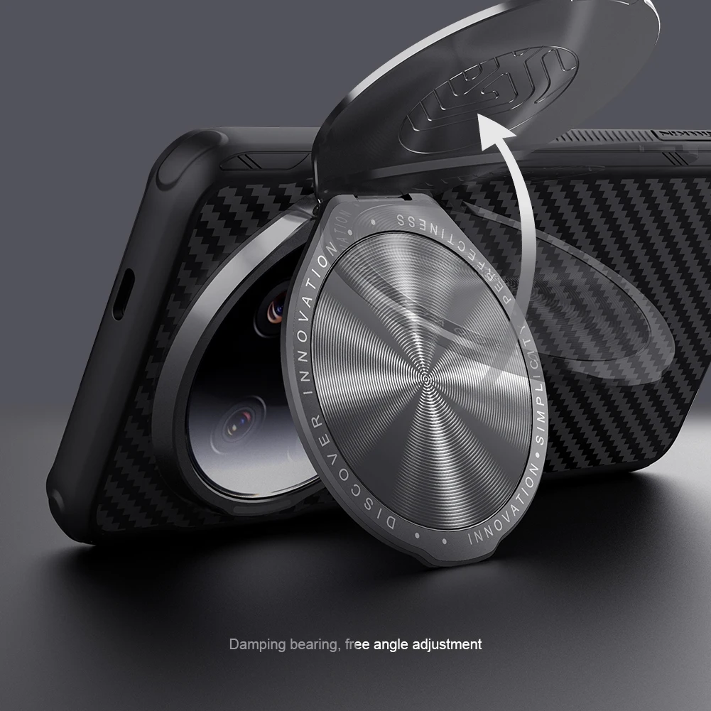 For Xiaomi 14 Ultra Magsafe Case Nillkin Aramid Fiber Magnetic Case With Fold Kickstand Lens Camera Cover For Mi 14 Ultra Case