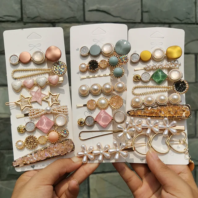 Candy Colors Pearl Hair Clip For Women Korean Hairpin 3