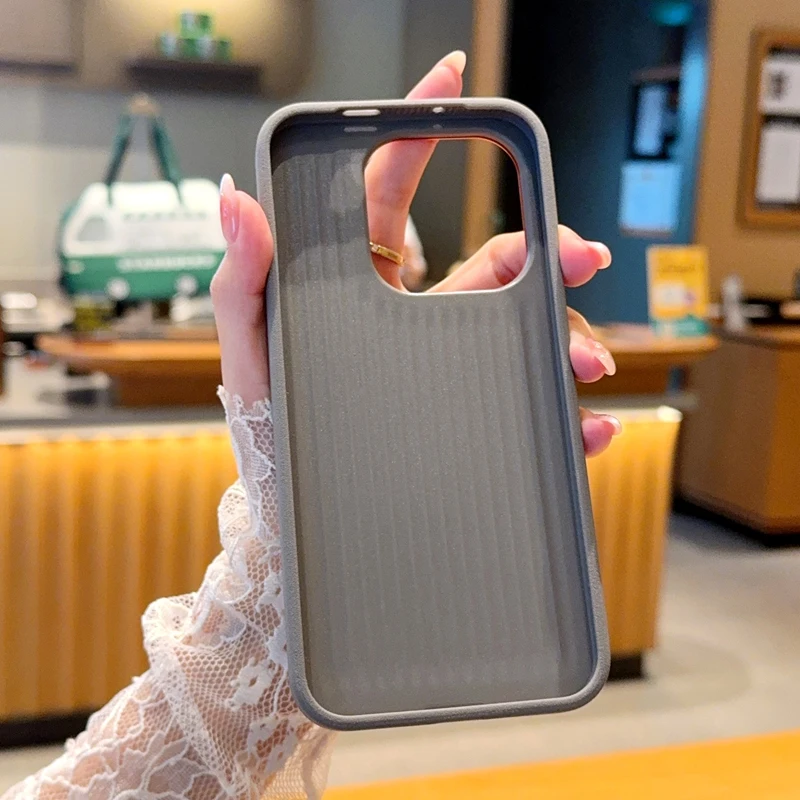 Luxury Leather Texture Color-block Design Shockproof Bumper Back Cover with Metal Camera Lens Ring