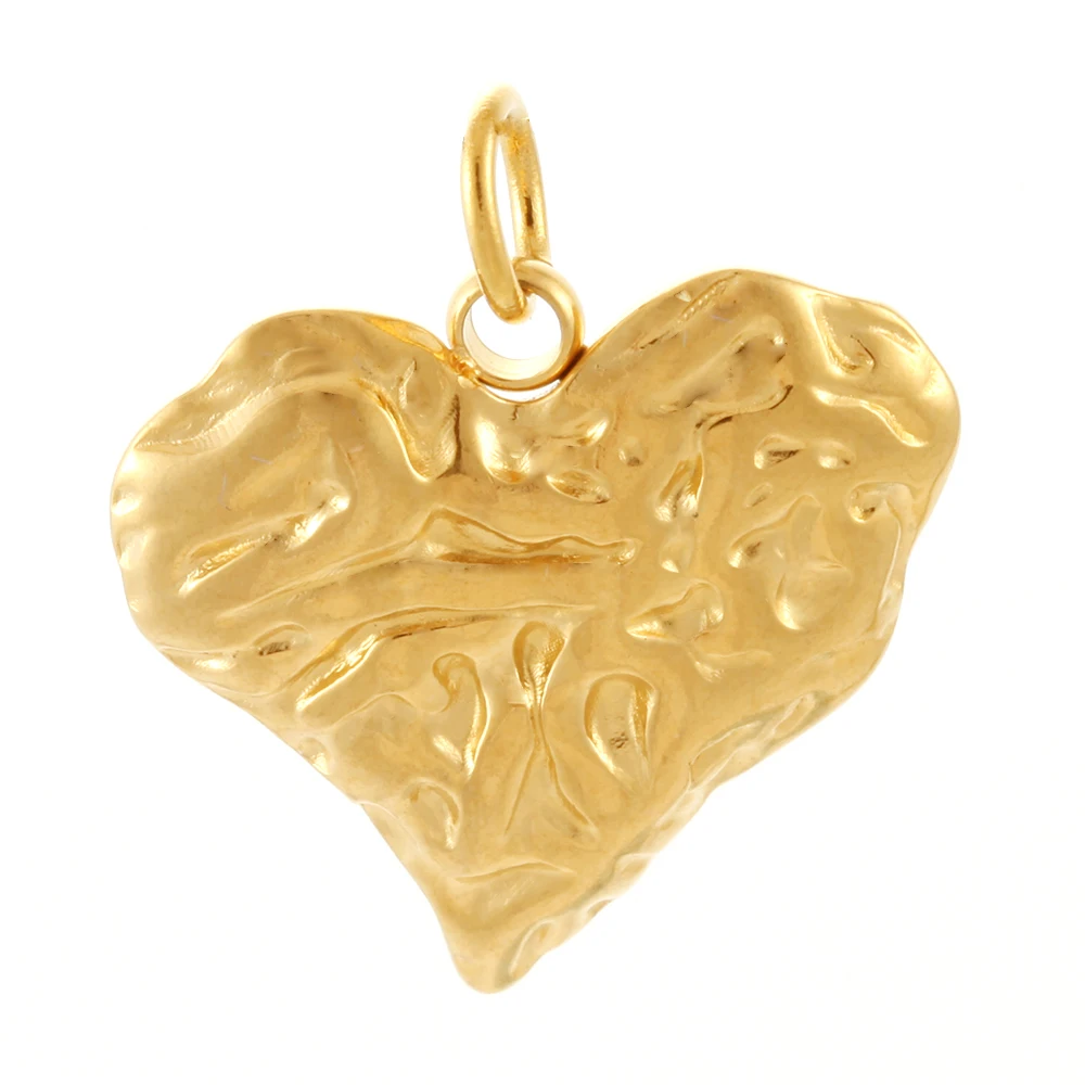 Hochwertiger Edelstahl-Charm, vergoldete herzförmige Anhänger für DIY-Halskette, Schlüsselanhänger, Damenschmuck, Accessoires, Trend 2025 – Detail 4