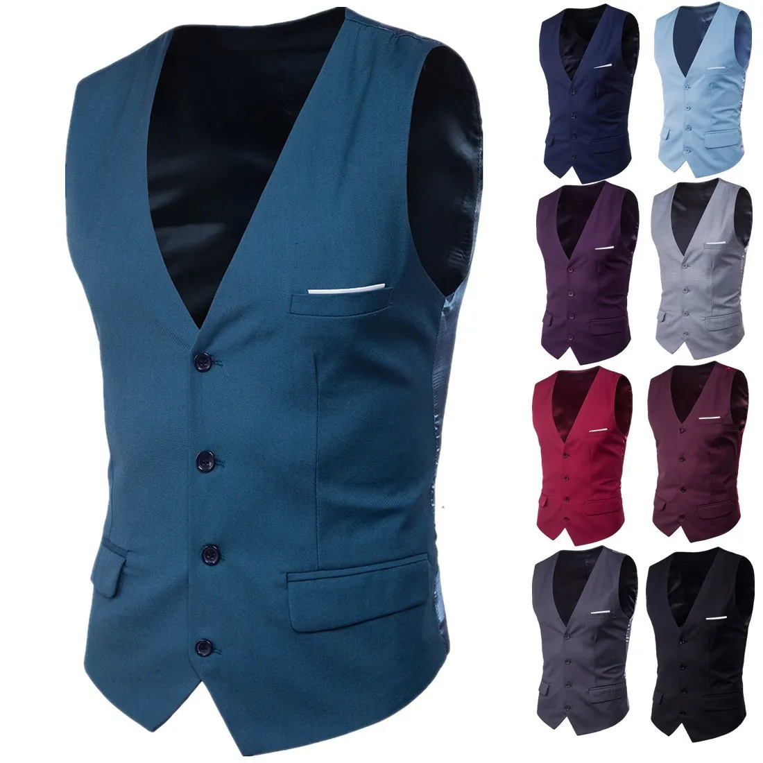 Men Business Office Workwear Blazer Vest Jacket