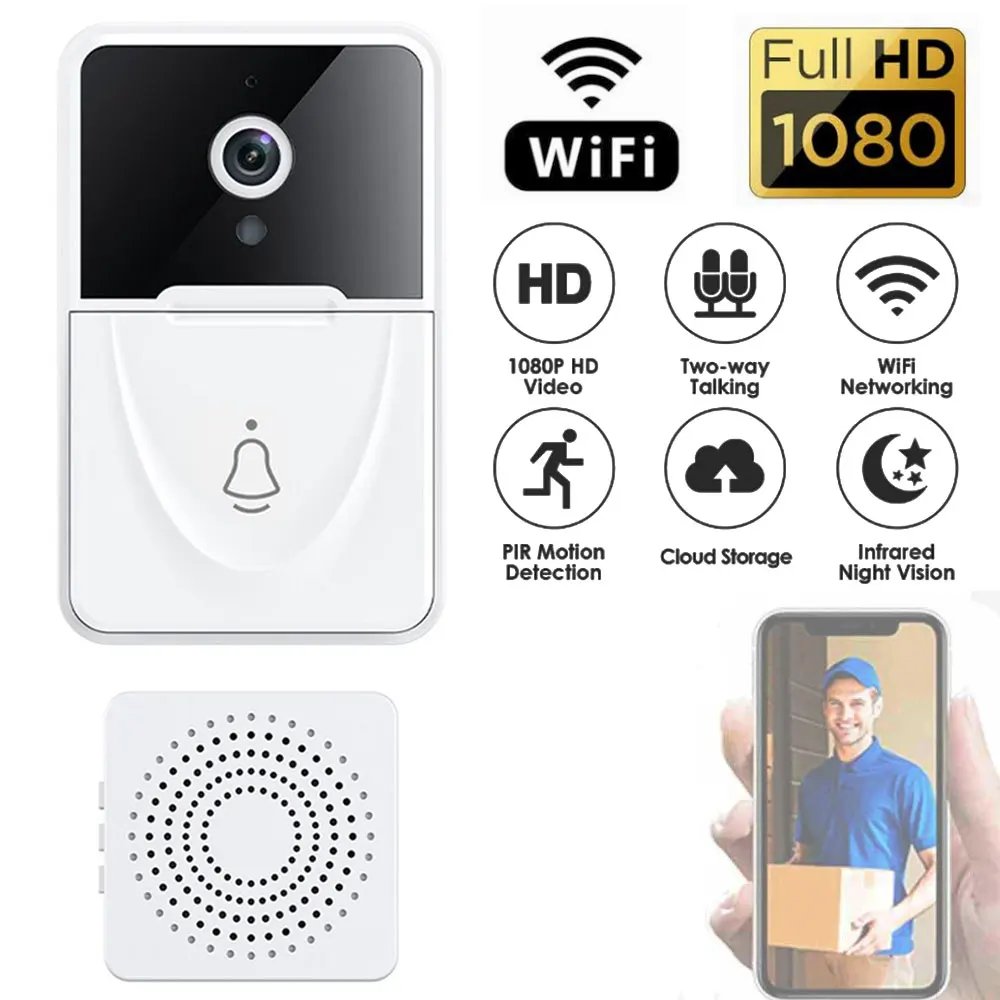 

X3 Wireless Doorbell Wifi Outdoor Hd Camera Security By Bell Night Vision Video Intercom Voice Change For Home Monitor By Phone
