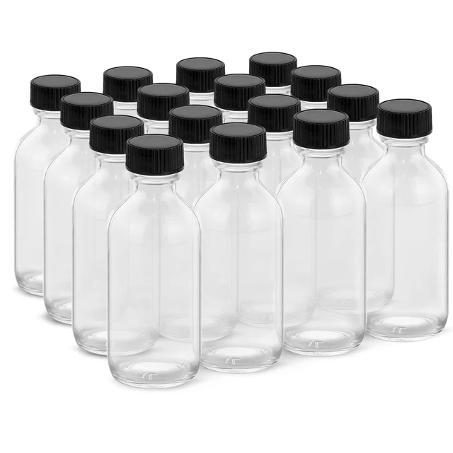 8 oz / 250 ml Clear PET (BPA Free) Plastic Oblong Flask Style Refillable  Bottle with White Caps (8 pack)