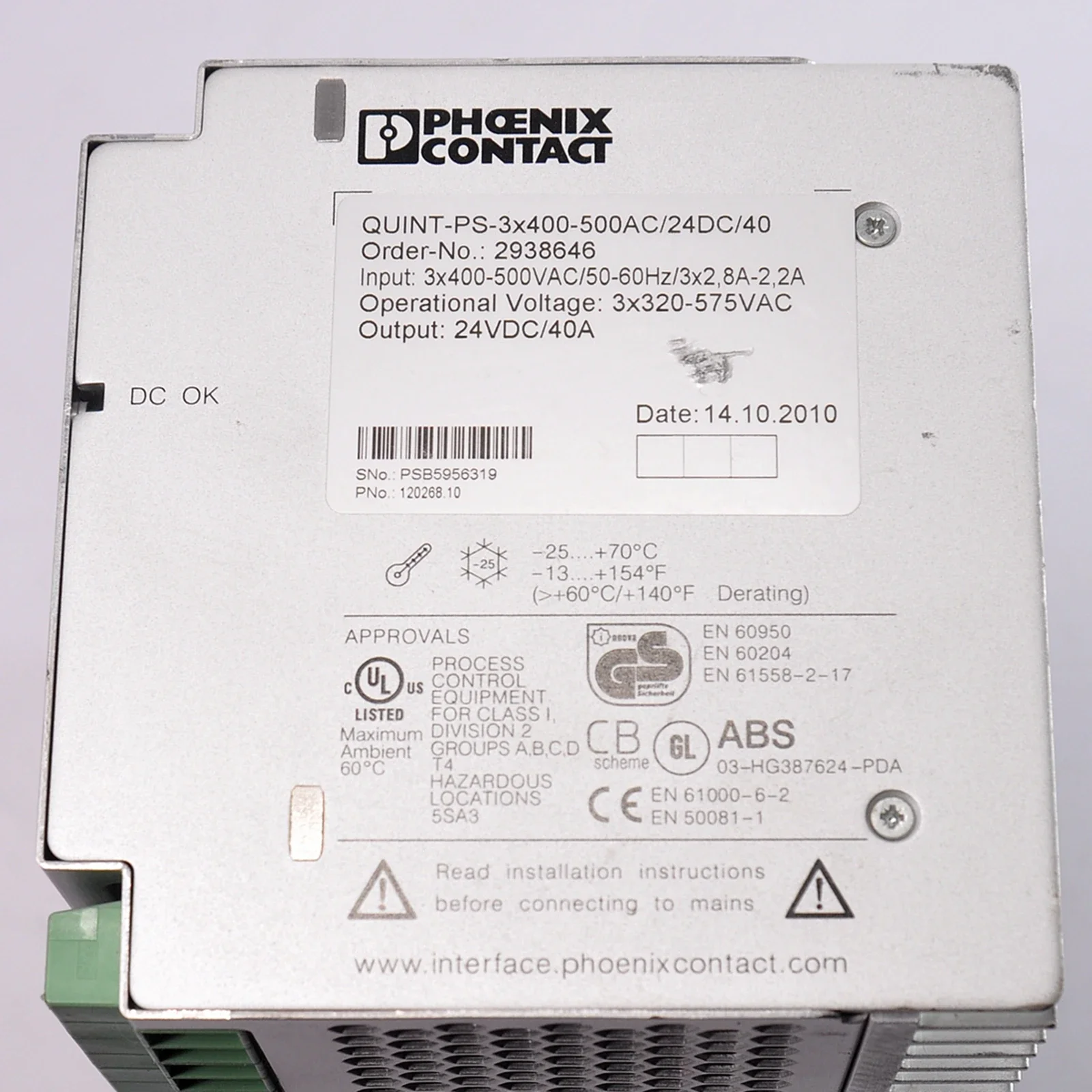 Ǵн  QUINT-PS-3X400-500AC/24DC/40   2938646