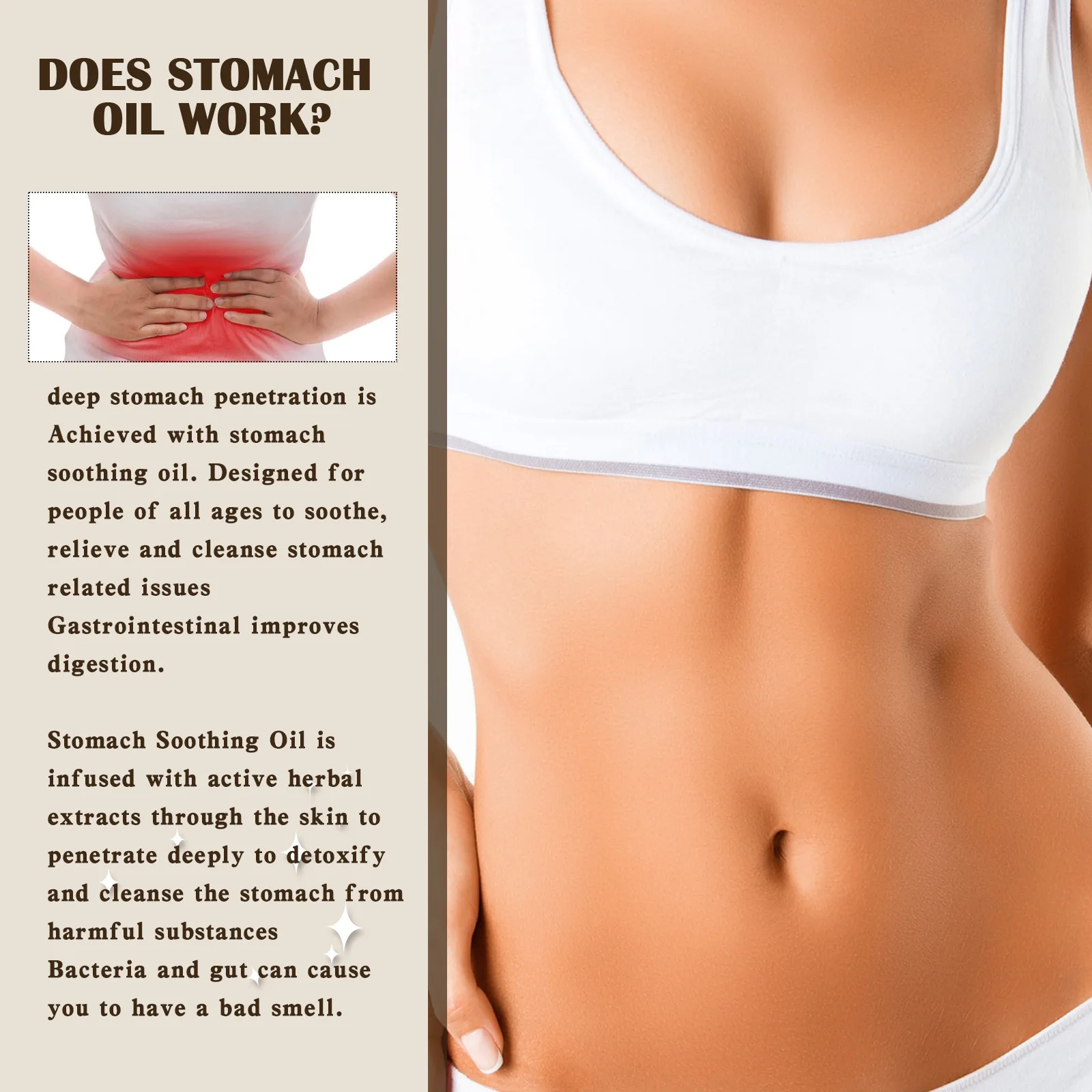 Cooling Oil Wind Oil Essence Stomach Relief Oil Relieve Indigestion Stomachache Bloating Treat Gastritis Improve Bad Breath Herbal Detoxification 50ml