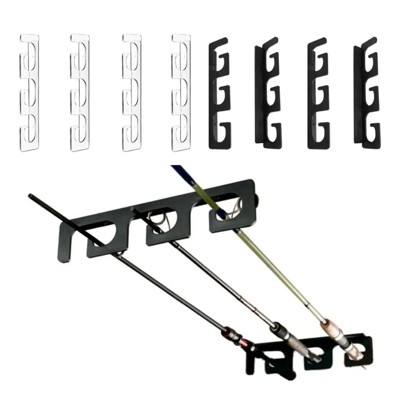 

Wall-Mounted Fishing Rod Holder Set For Garage Holds 6 Rods Fishing Pole Rack For Wall And Ceiling, Fishing Pole Storage