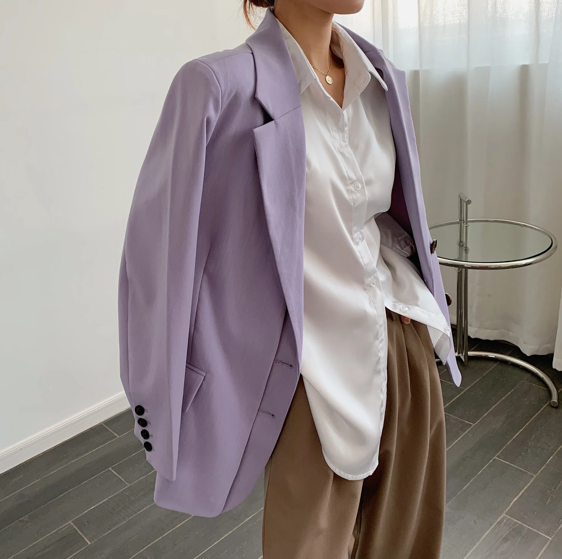 Korean Fashion Chic Blazers Women Solid Colors Single Breasted Office Suits 2021 Spring Autumn New Fashion Commute Casual Blazer