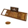 Teak Bath Tray Tub Organizer Book Tablet Wine Glass Cup Towel Holder Adjustable Premium Quality Bathtub Caddy Unique Design 1