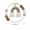 Nordic Macrame Rainbow Wall Decor for Bedroom Nursery Baby Kids Room Round Metal Tapestry Rope Woven Tassel Wall Hanging 6