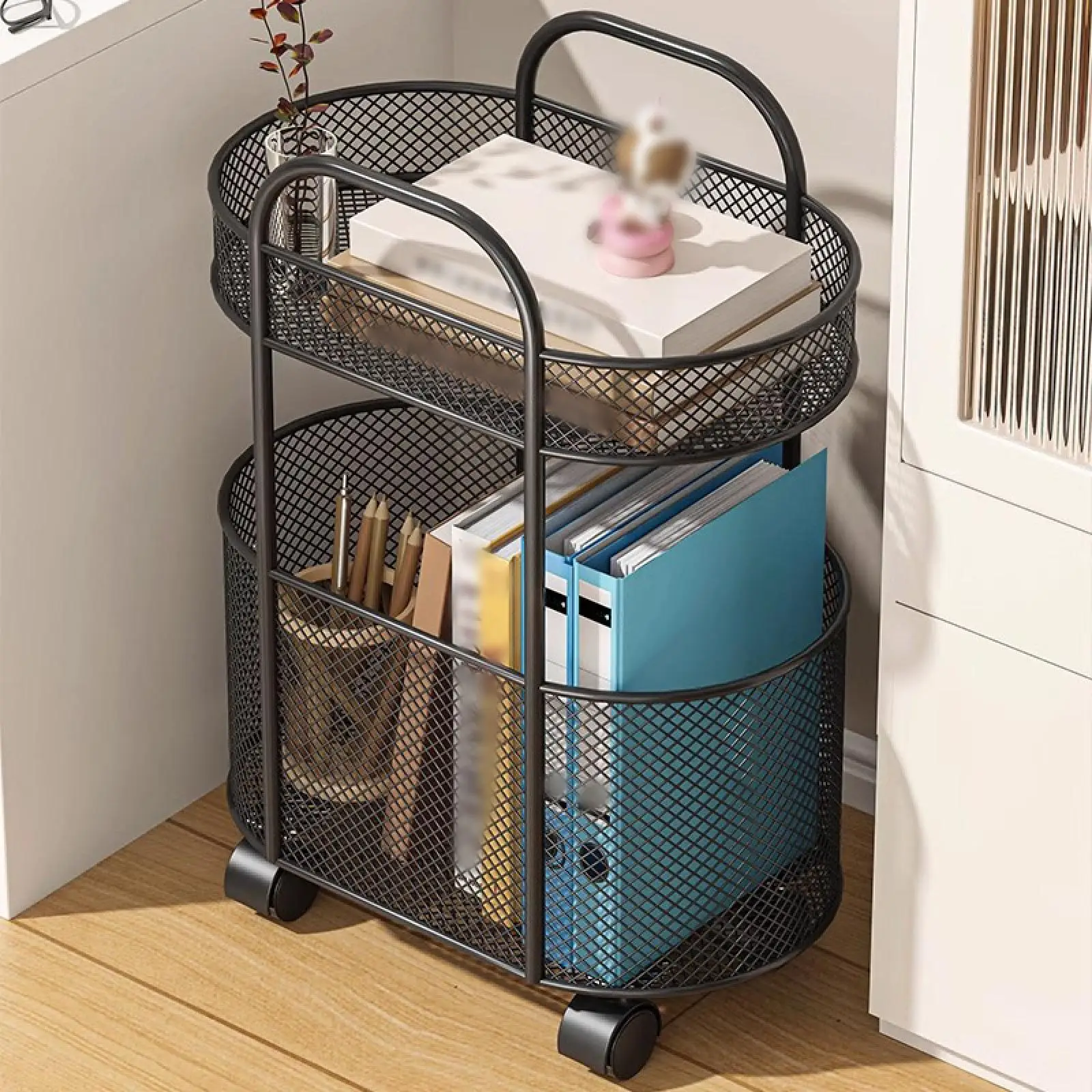 Bookshelf Floor Storage Integrated Against The Wall Student Multi-Layer Home Mobile Book Simple Children'S Bookcase Storage