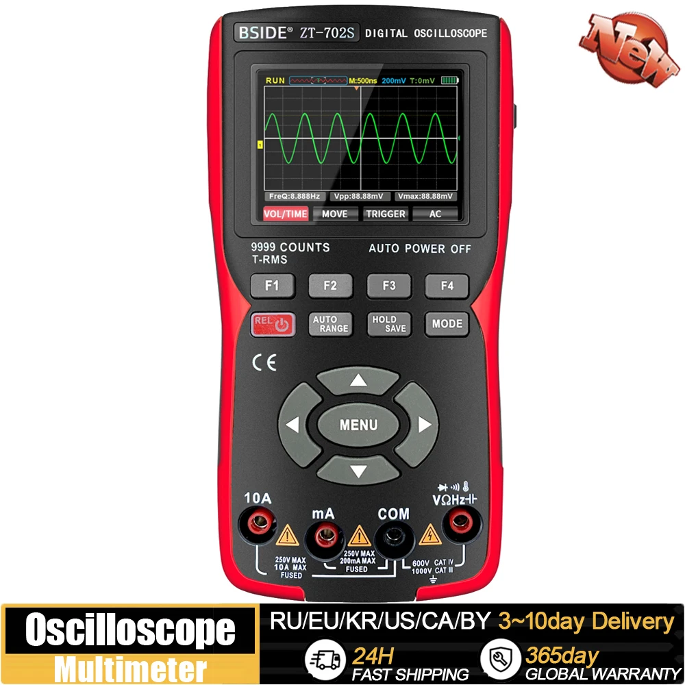

2in1 Digital Oscilloscope Multimeter 2.8inch IPS Color Display with Voltage Current Resistance Capacitance Measurement Function