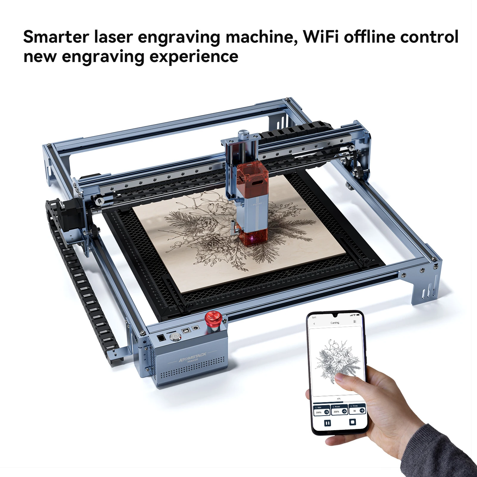 Atomstack A10 Pro 50W Laser Engraver & Cutter Potable Engraving Machine  With Magnetic controller