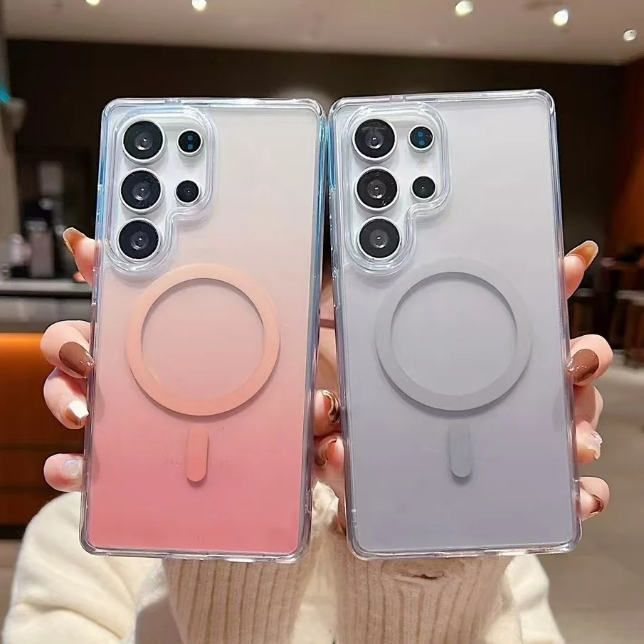 Gradient Transparent Magnetic Luxury Case - Hard Protective Cover