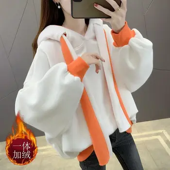 Velluto e maglione addensato per donna 2023 nuovo popolare autunno e inverno di grandi dimensioni da donna sciolto e grasso mm Top Coat Trendy 1