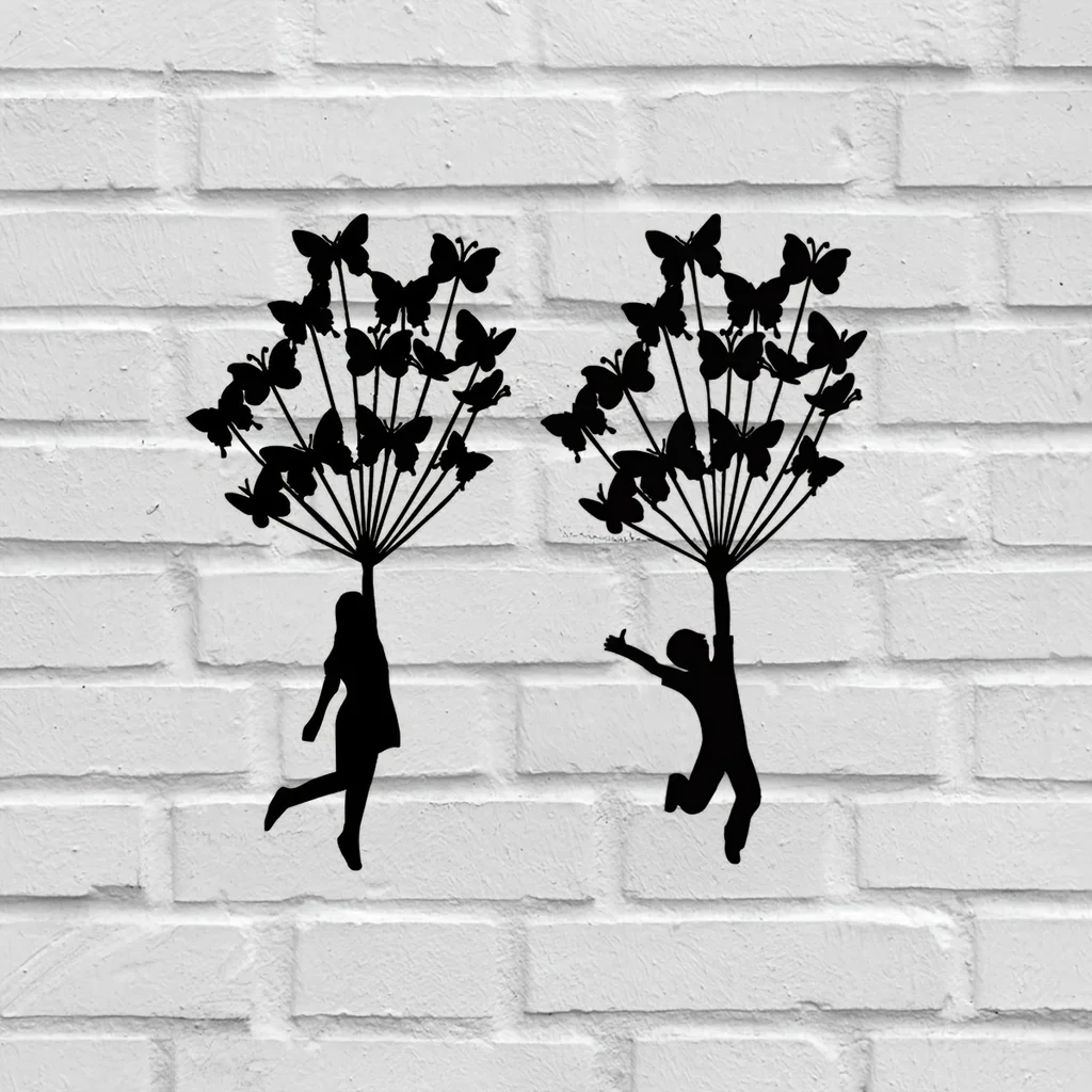 

1pc Butterfly Theme Home Decor, Wall Art Decorations, Indoor Livingroom Black Classic Room Decor Metal Wall Hanging Decoration