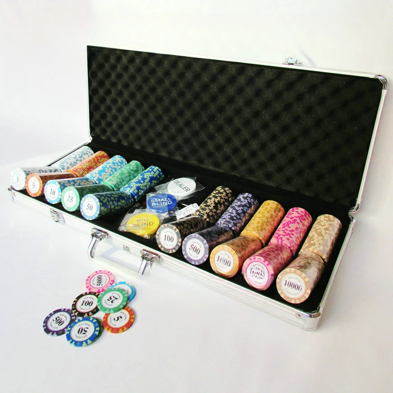 500 Pezzi Di 14G Crown Texas Hold 'Em Chip Set Clay Baccarat Chip Coin Activity Entertainment Casino