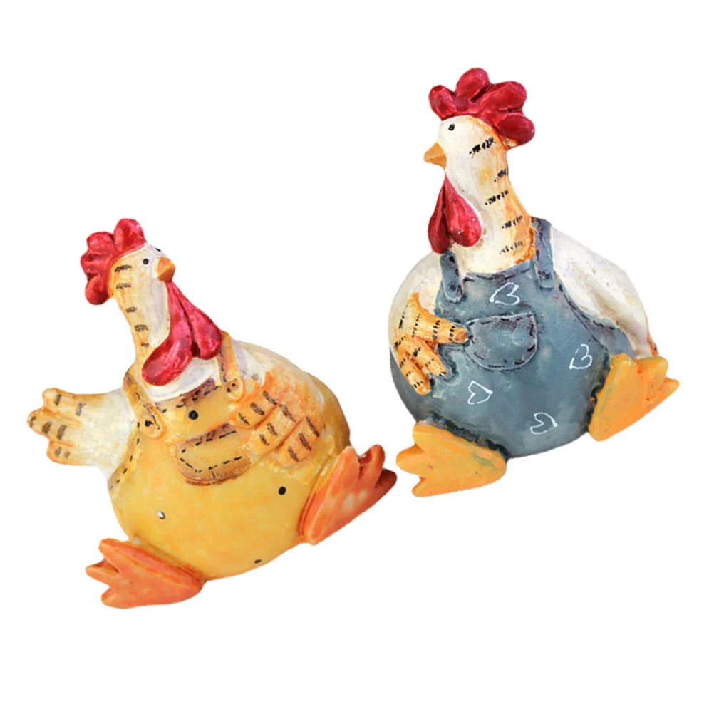 

Easter Chicken Decor Craft Decorative Miniature Lovely Chicken Garden Resin Chicken Shape Desktop Party Home Decoration