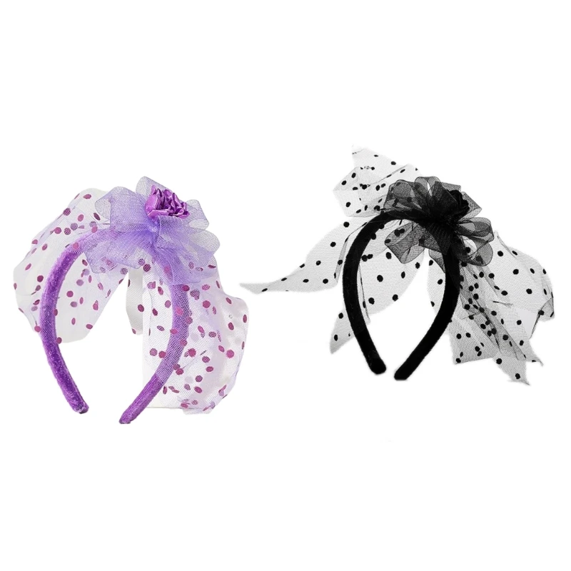 

MXMB Delicate Headband Yarn Flower Prom Hairband Festival Party Headpiece for Girls